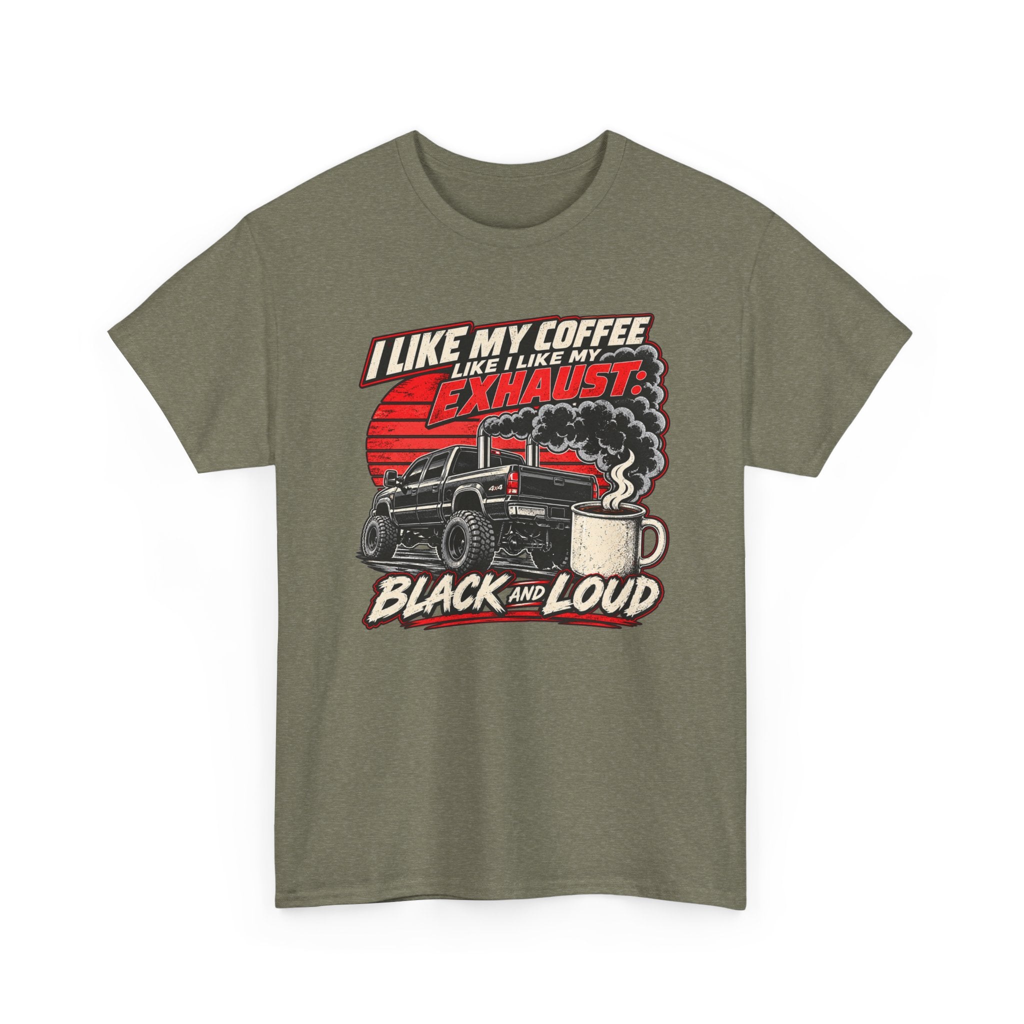 I Like My Coffee Like My Exhaust — Black and Loud Tee