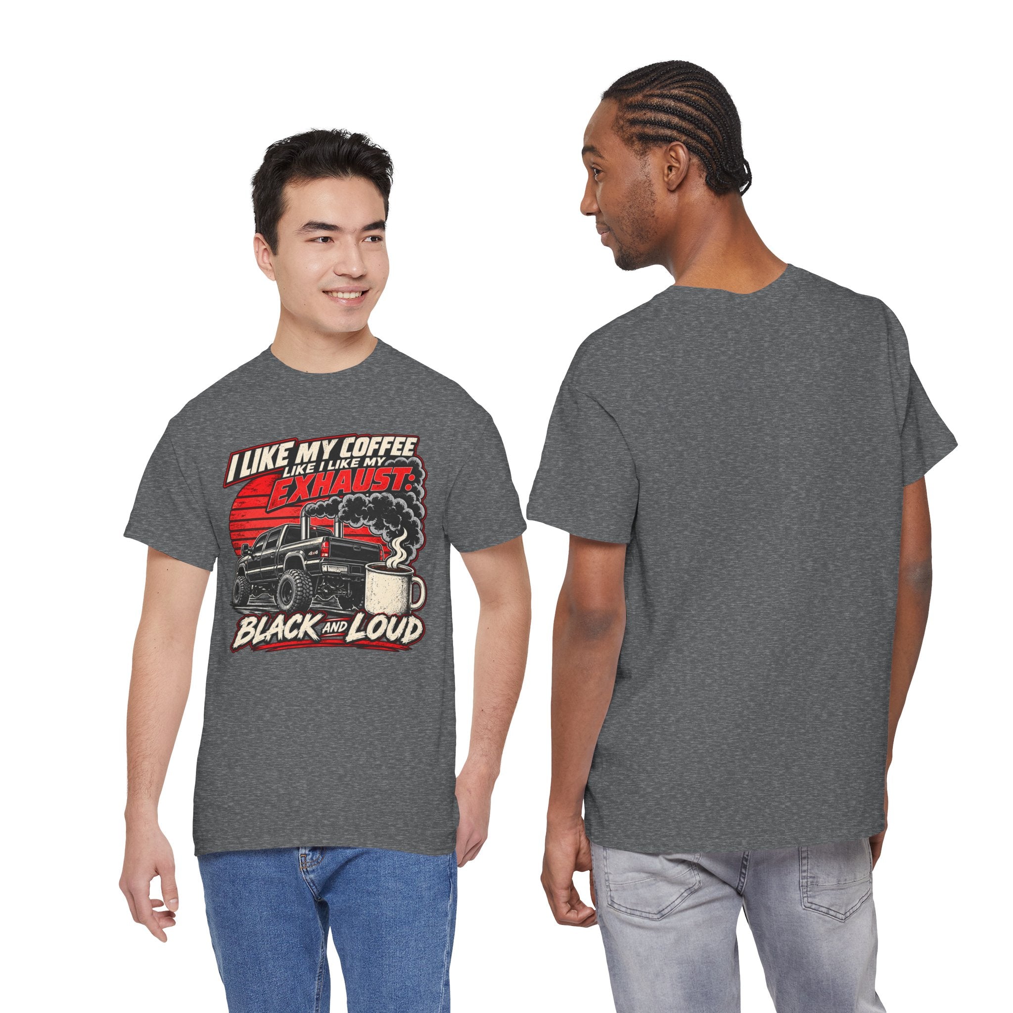 I Like My Coffee Like My Exhaust — Black and Loud Tee