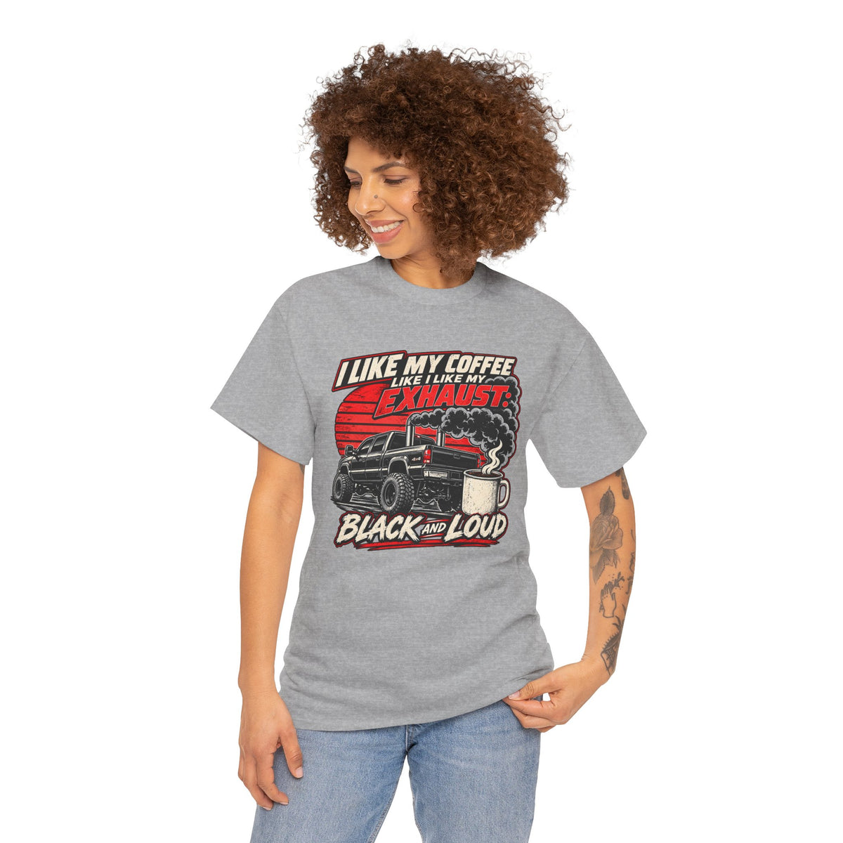 I Like My Coffee Like My Exhaust — Black and Loud Tee