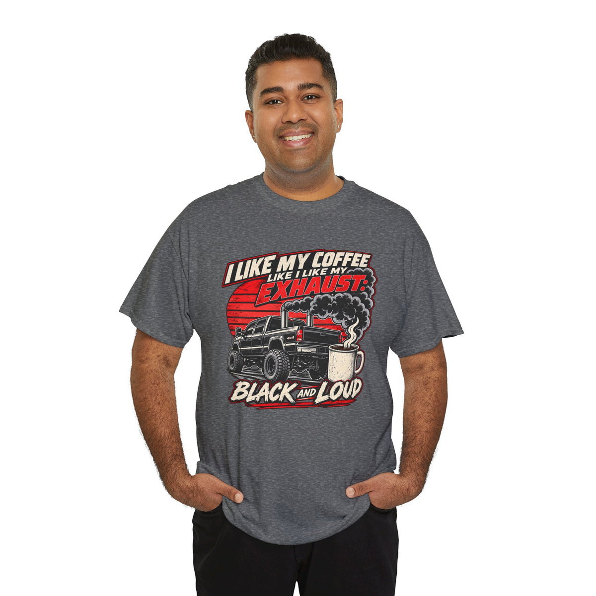 I Like My Coffee Like My Exhaust — Black and Loud Tee