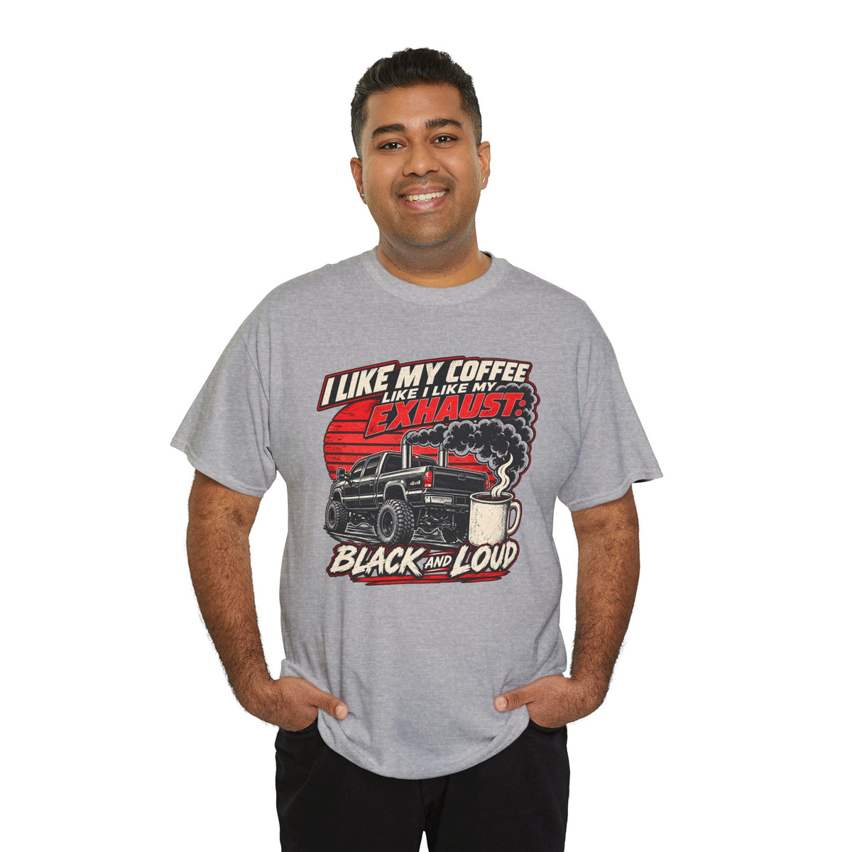 I Like My Coffee Like My Exhaust — Black and Loud Tee