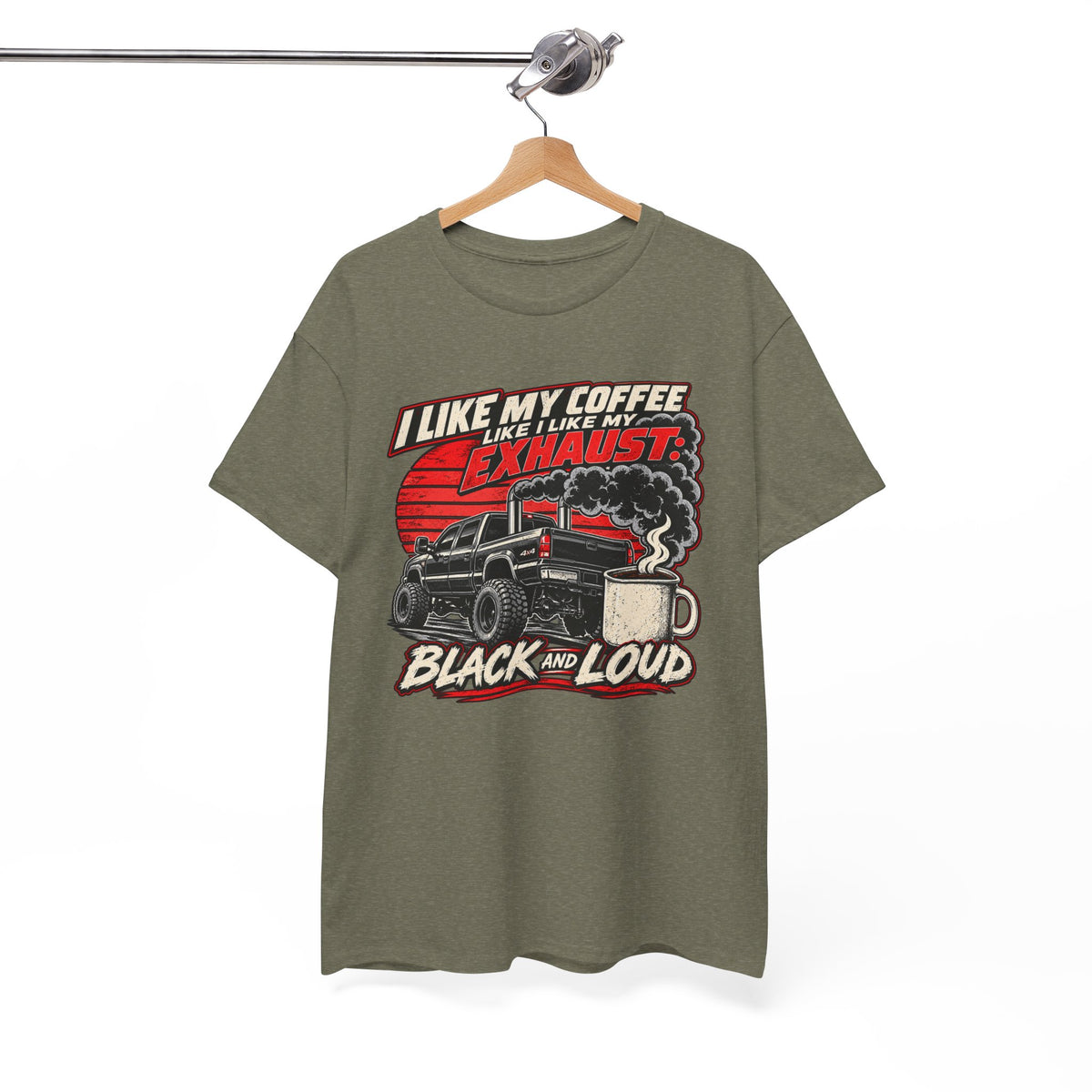 I Like My Coffee Like My Exhaust — Black and Loud Tee