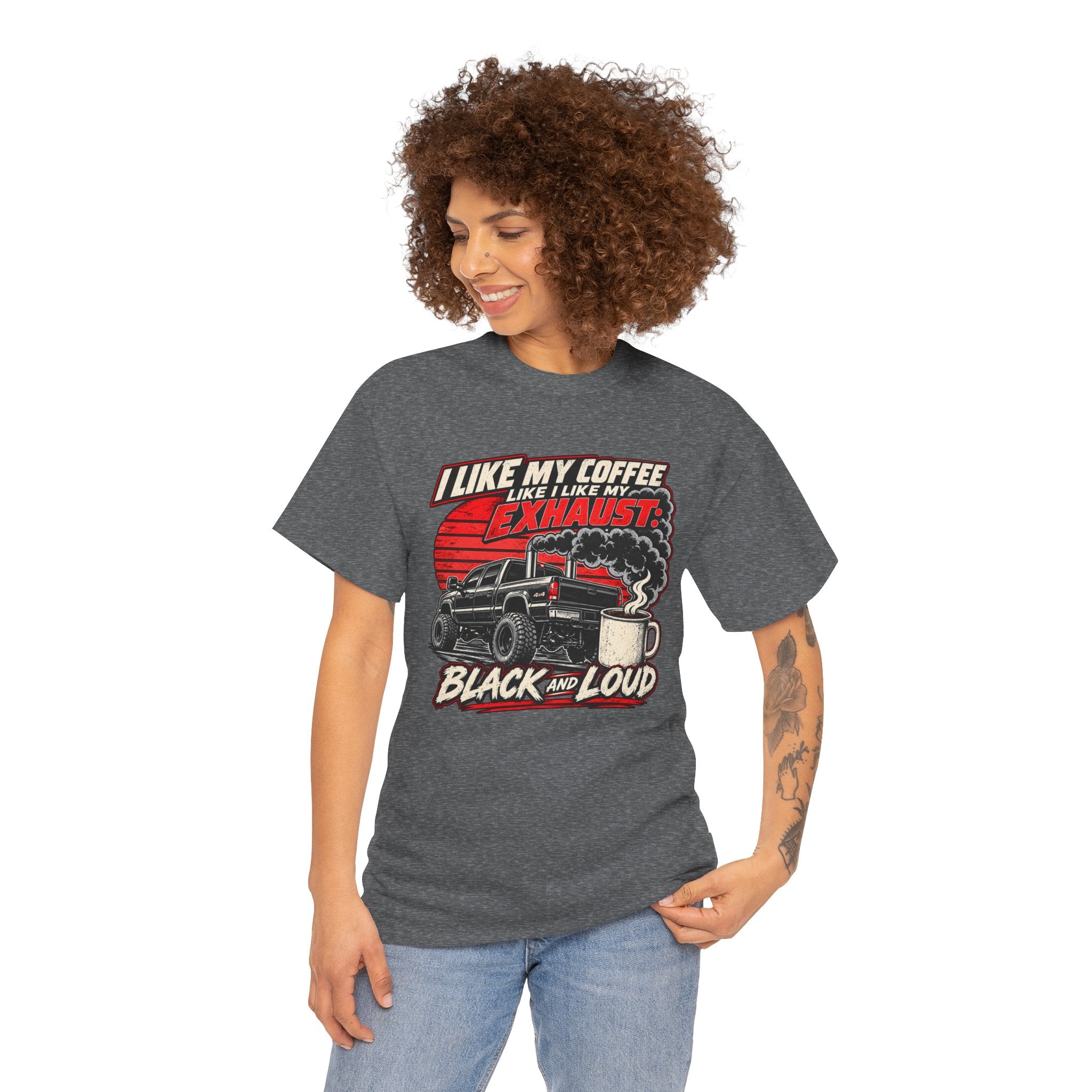 I Like My Coffee Like My Exhaust — Black and Loud Tee