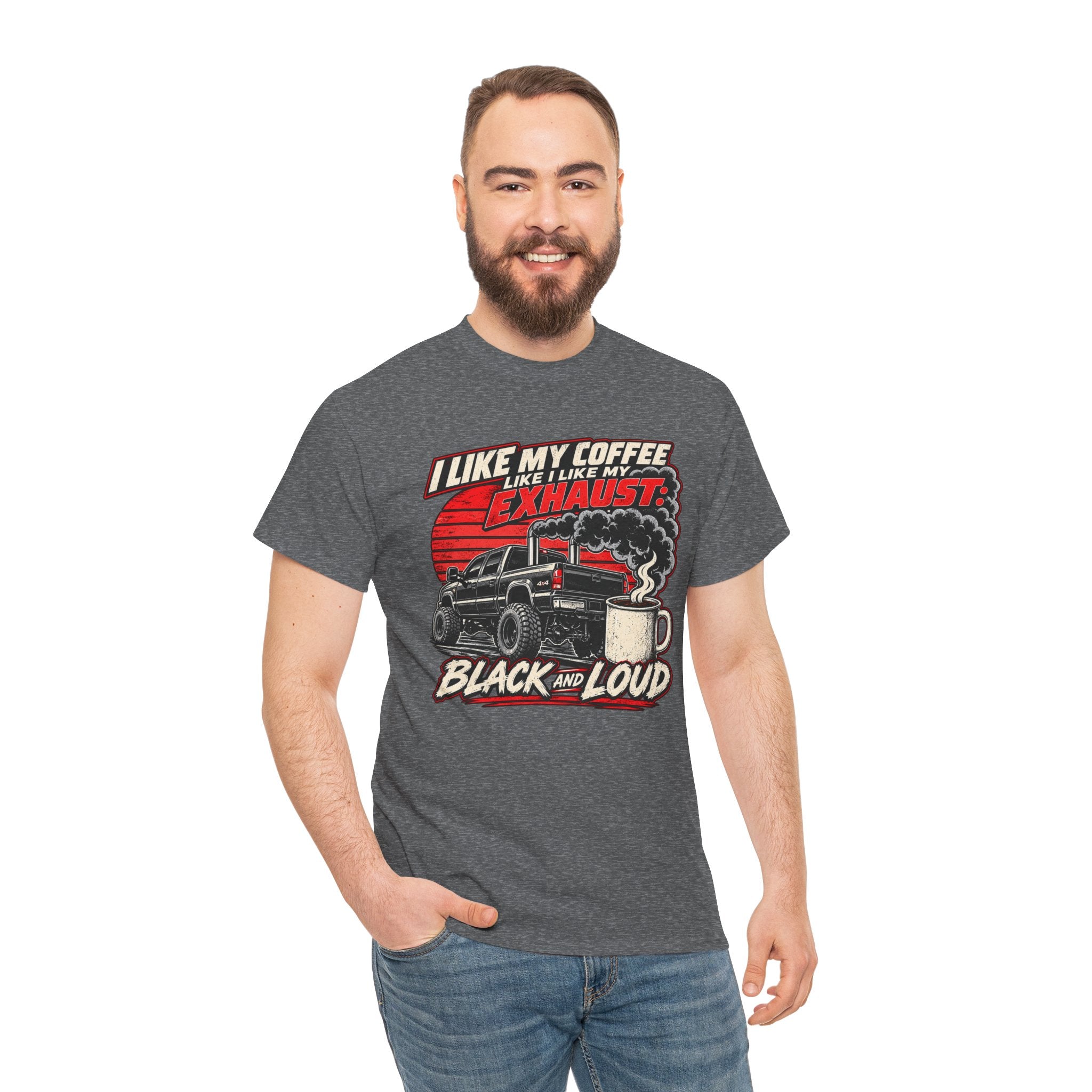 I Like My Coffee Like My Exhaust — Black and Loud Tee