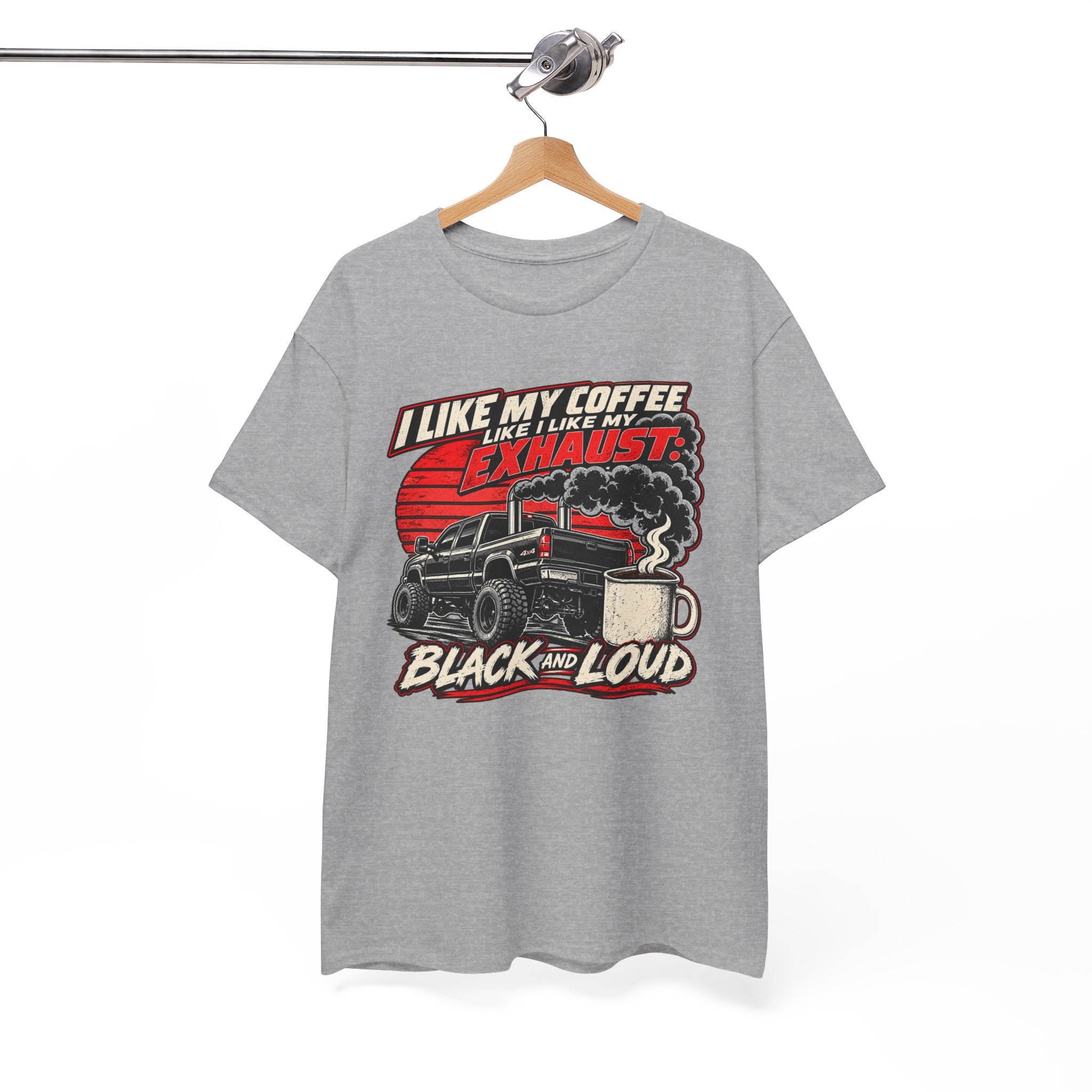I Like My Coffee Like My Exhaust — Black and Loud Tee