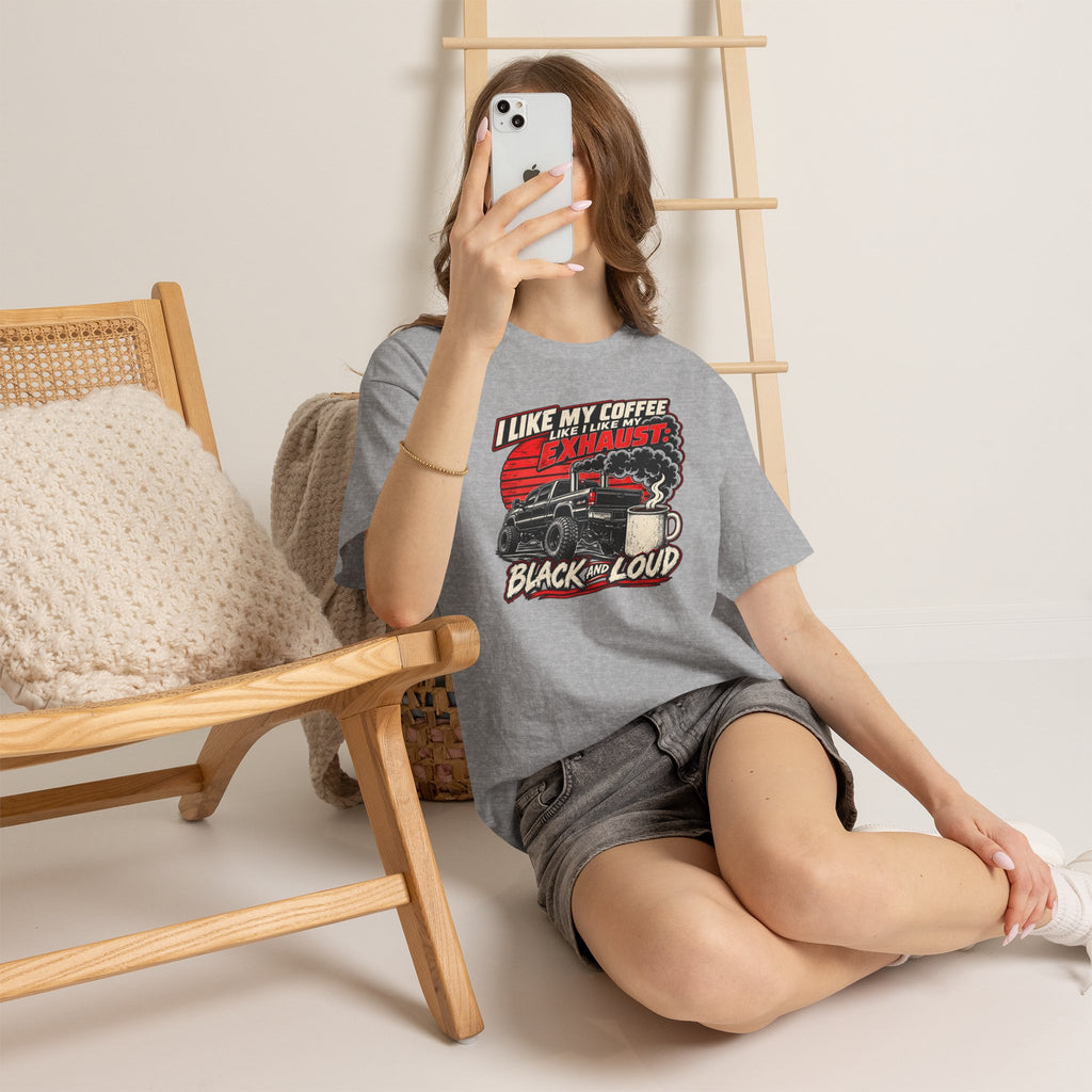 I Like My Coffee Like My Exhaust — Black and Loud Tee