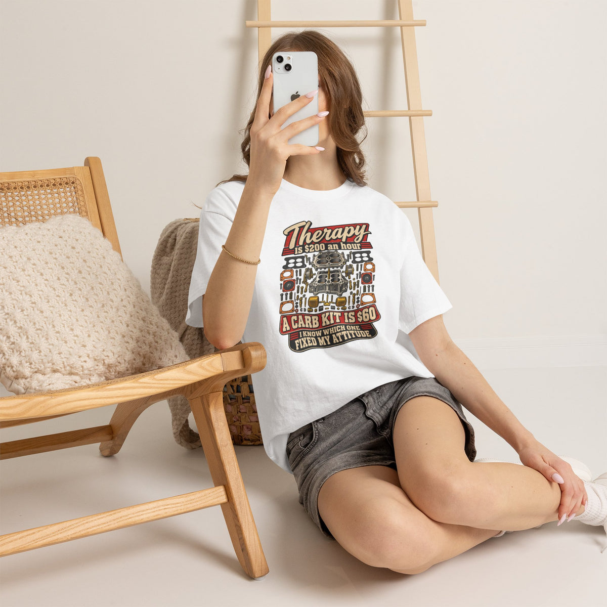 Therapy Is $200 an Hour, A Carb Kit Is $60 — Funny Mechanic Tee