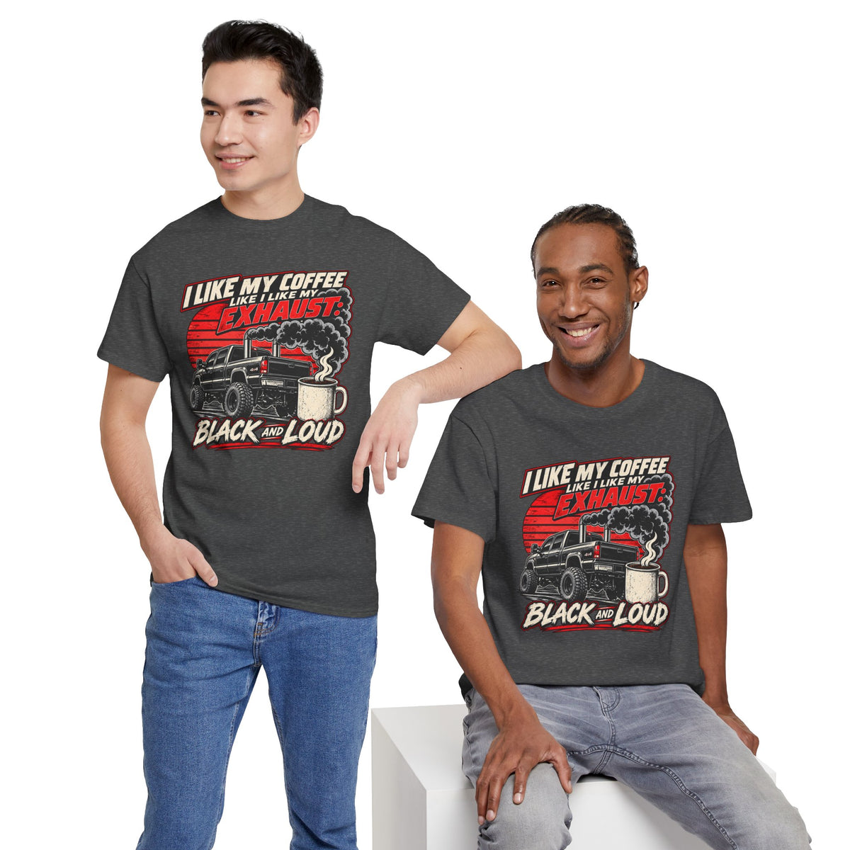 I Like My Coffee Like My Exhaust — Black and Loud Tee