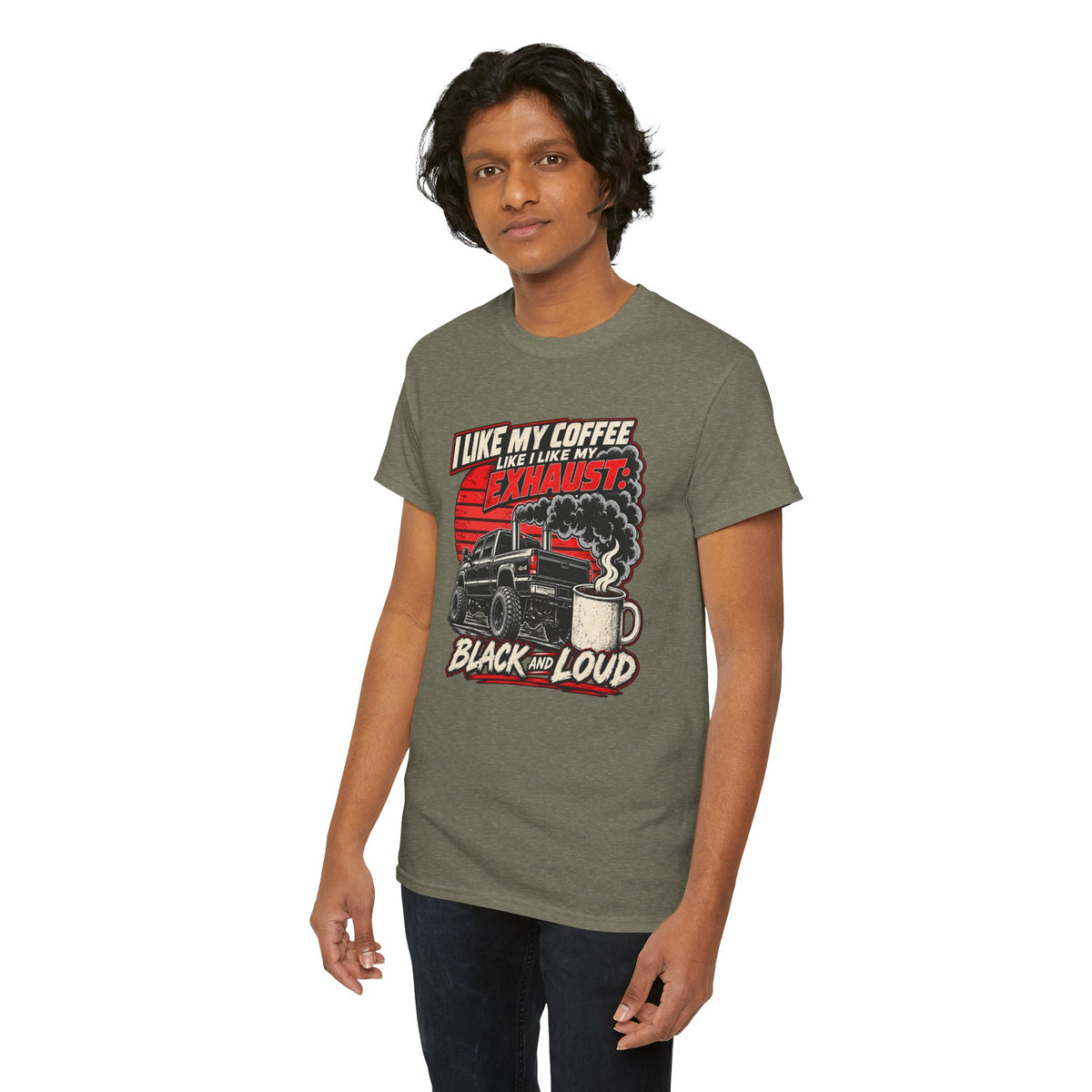 I Like My Coffee Like My Exhaust — Black and Loud Tee