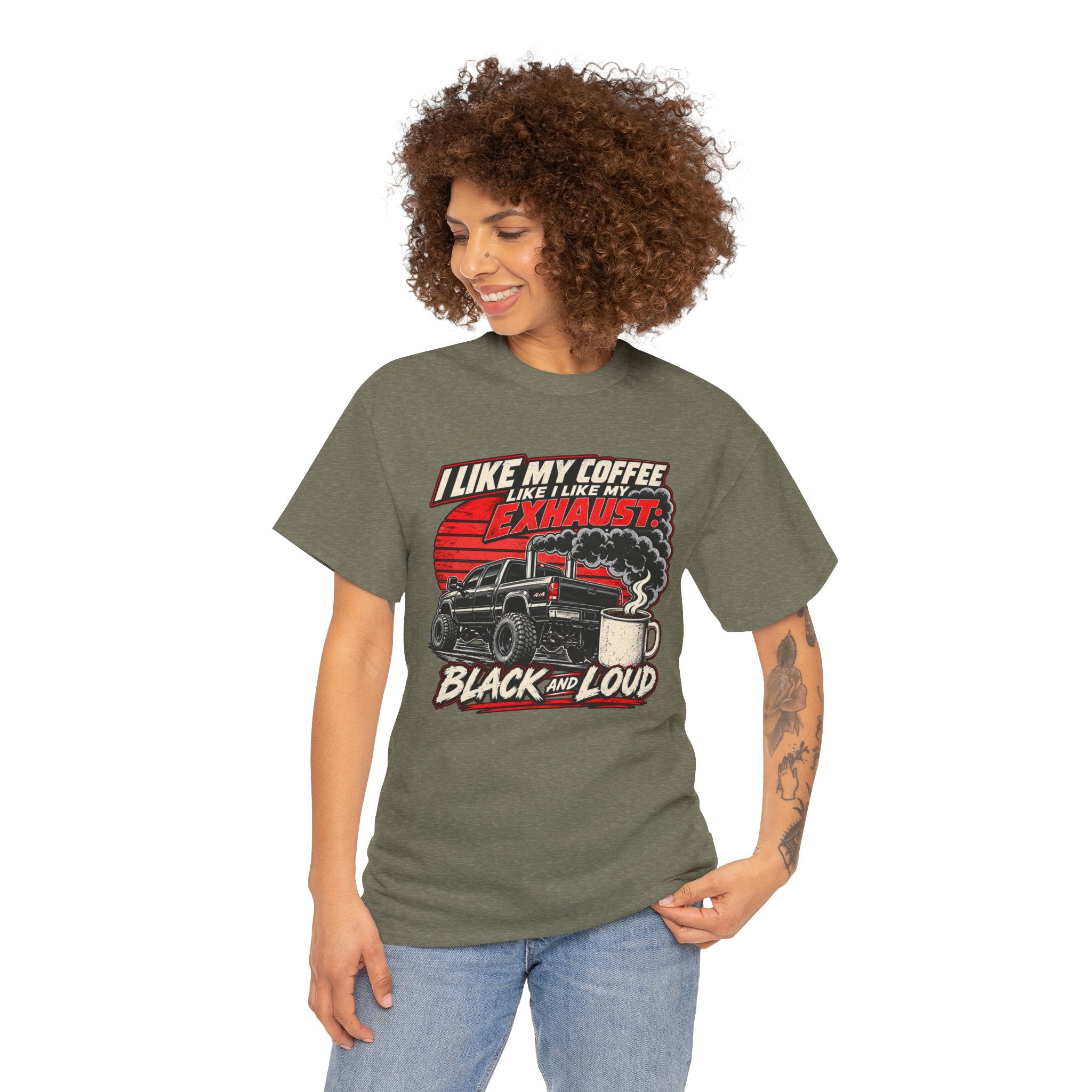 I Like My Coffee Like My Exhaust — Black and Loud Tee