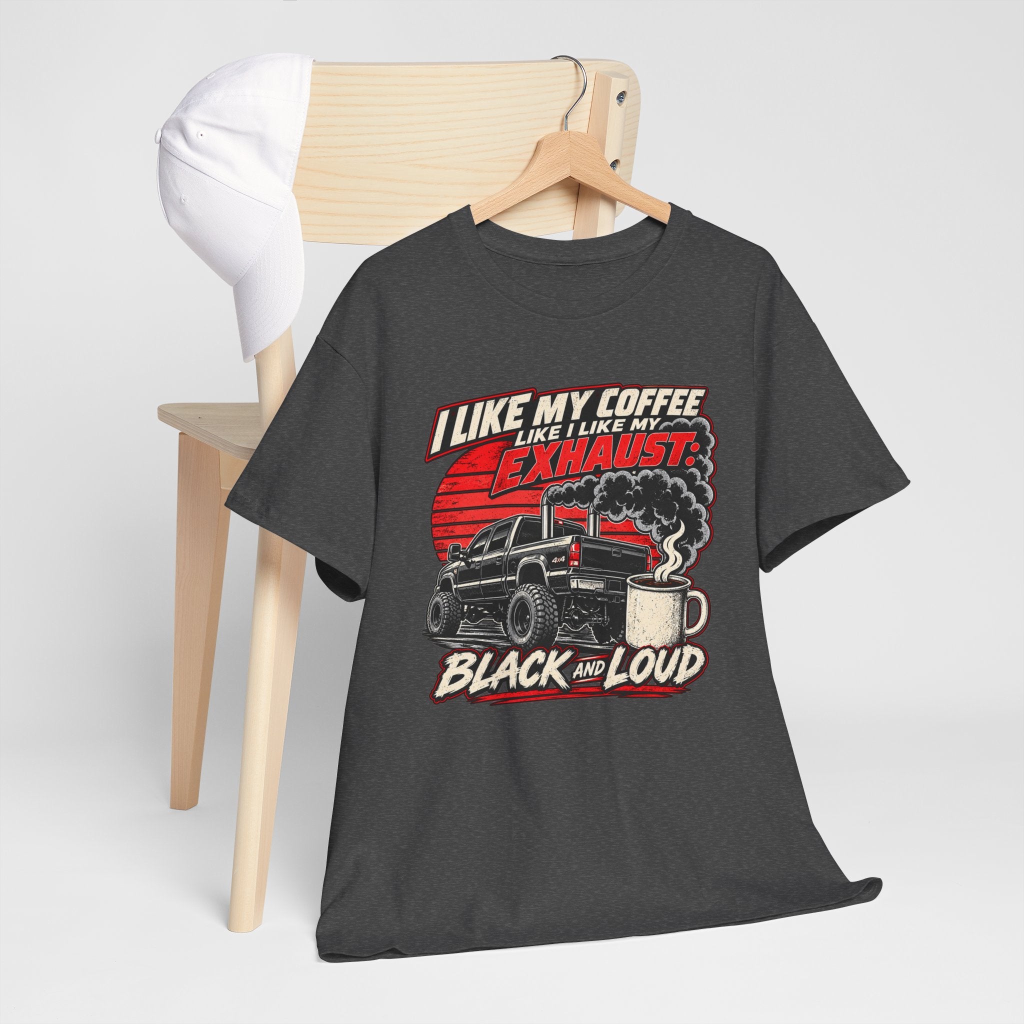 I Like My Coffee Like My Exhaust — Black and Loud Tee