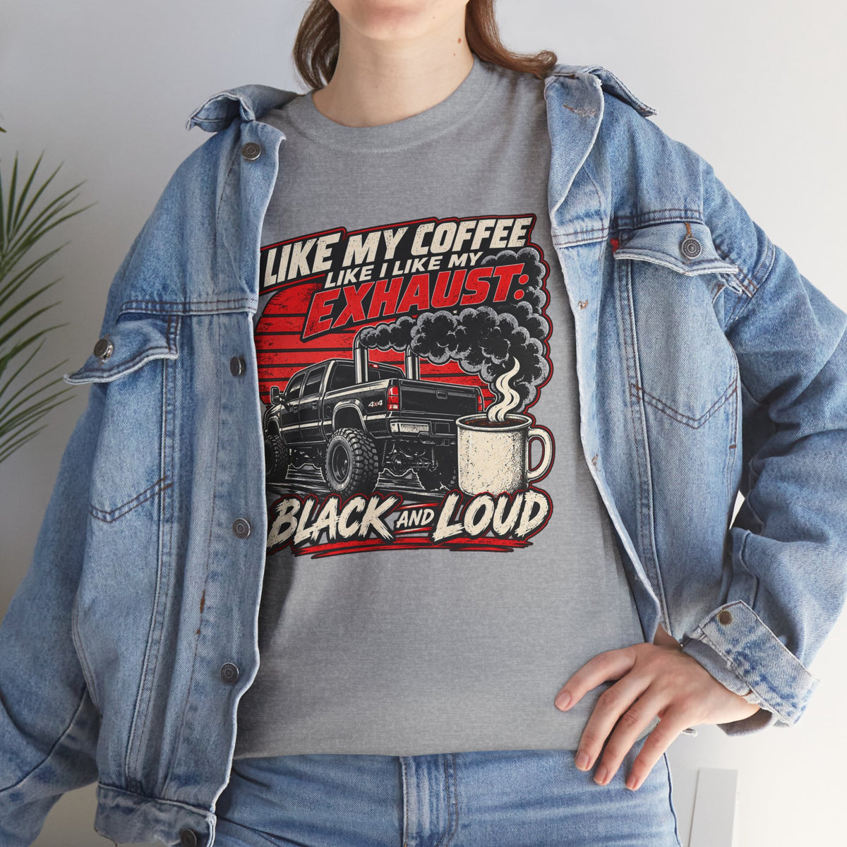 I Like My Coffee Like My Exhaust — Black and Loud Tee